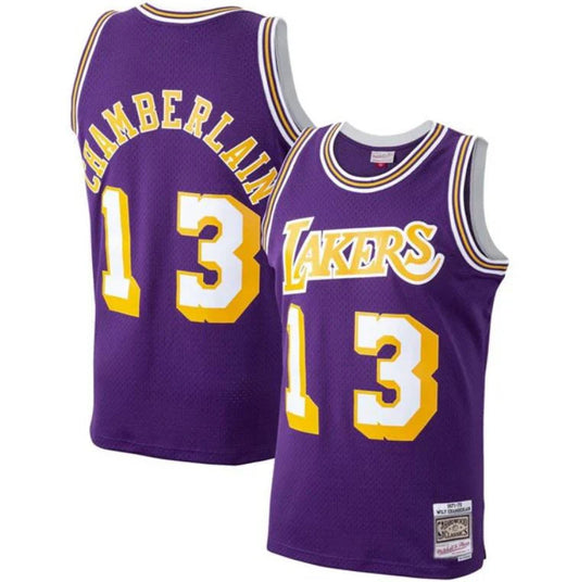 Wilt Chamberlain Los Angeles Lakers 1971/72 Hardwood Classics Jersey - Purple product image 1, provided for visual reference