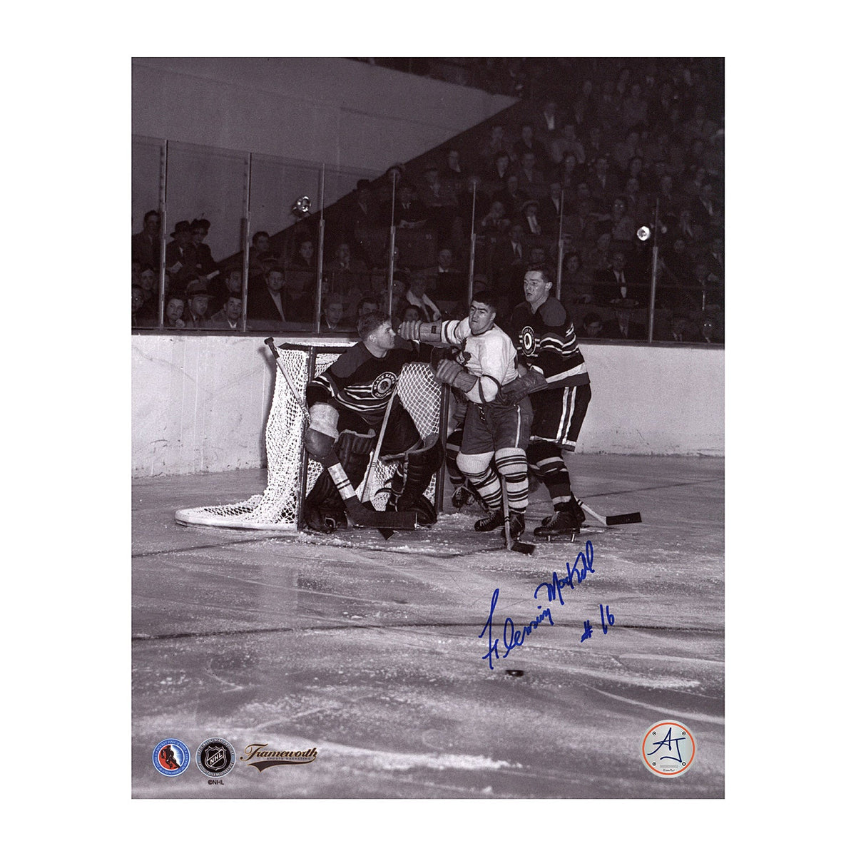 Fleming Mackell Signed Toronto Maple Leafs Black and White 8x10 Photo product image 1, provided for visual reference and