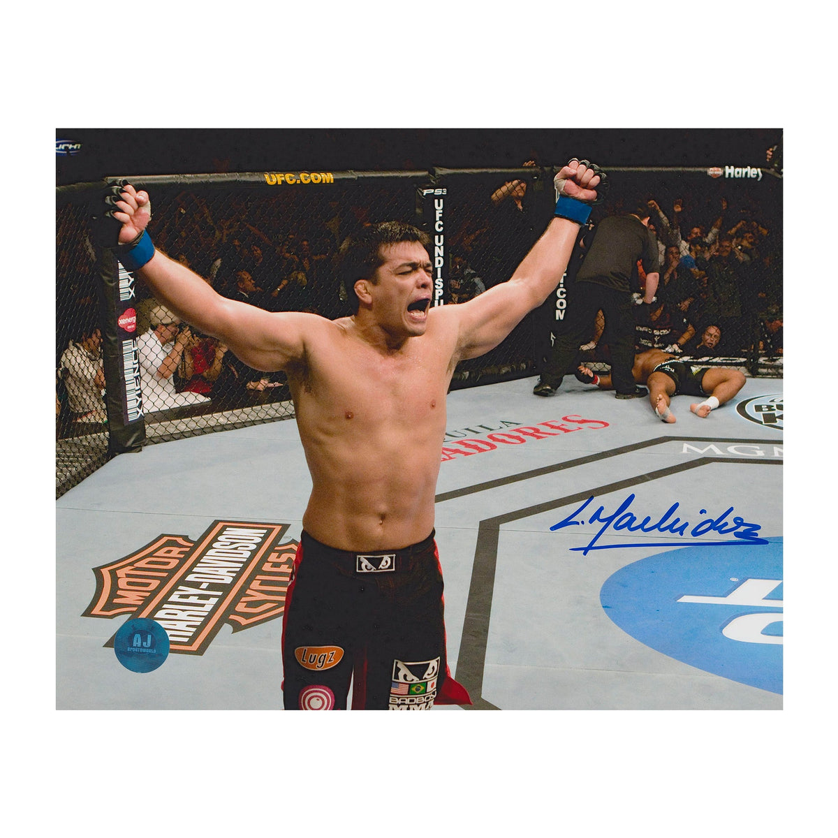 Lyoto Machida Autographed UFC Celebration 8x10 Photo product image 1, provided for visual reference and product detail review