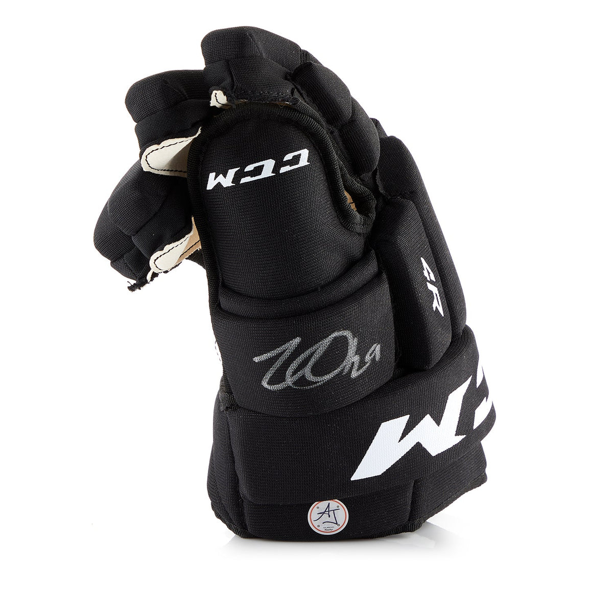 Nathan MacKinnon Signed Black CCM 4R Hockey Glove product image 1, provided for visual reference and product detail review