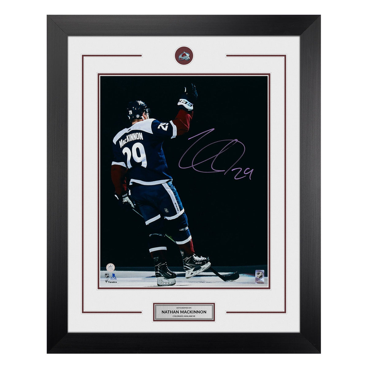 Nathan Mackinnon Signed Colorado Avalanche Star Spotlight 26x32 Frame product image 1, provided for visual reference and