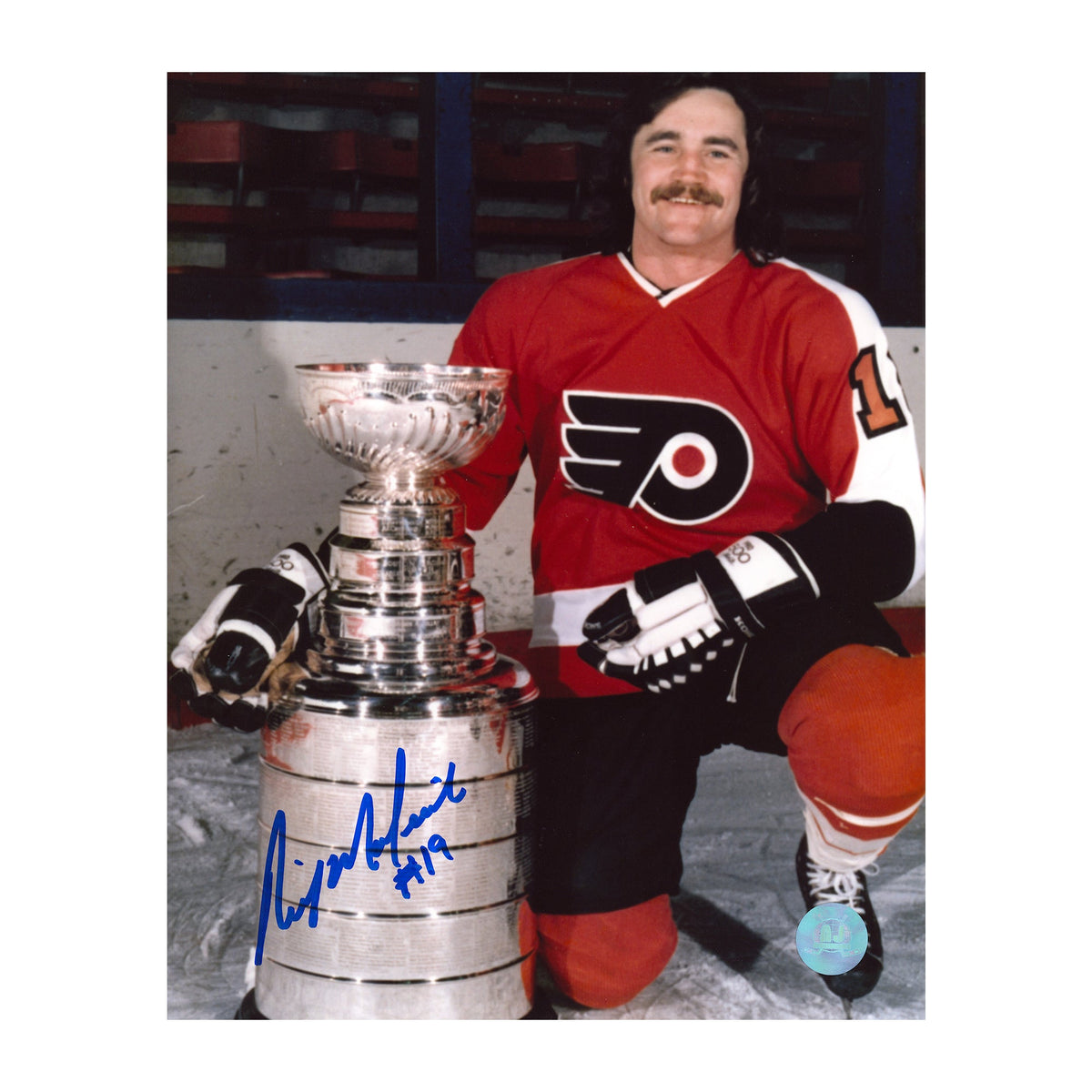 Rick MacLeish Autographed Philadelphia Flyers Stanley Cup 8x10 Photo product image 1, provided for visual reference and