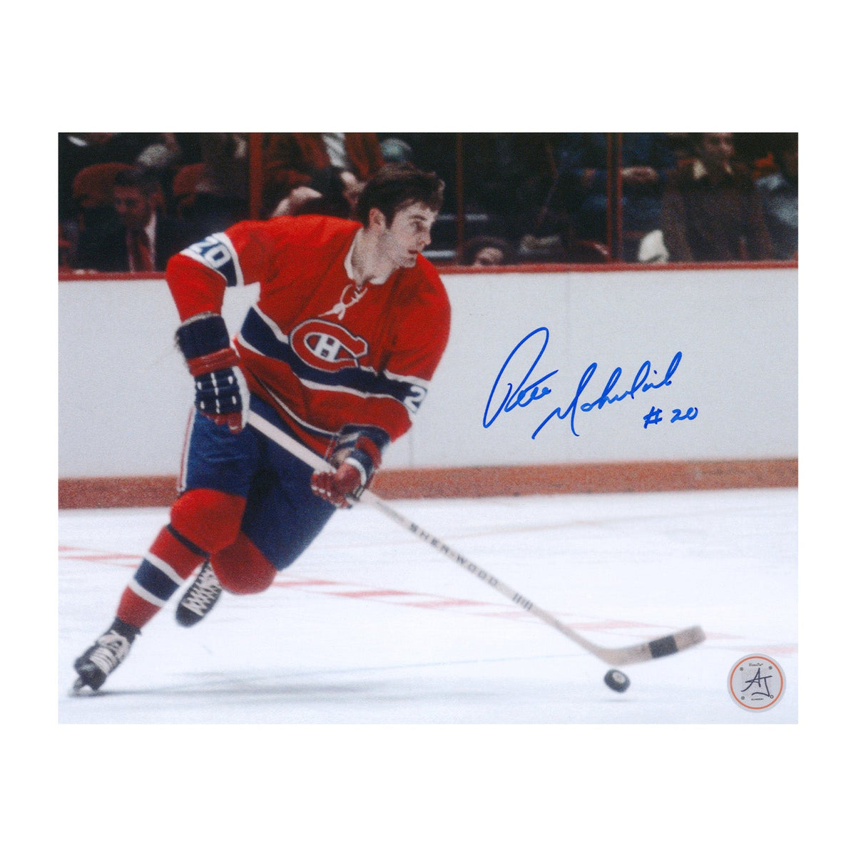 Pete Mahovlich Autographed Montreal Canadiens Game Action 8x10 Photo product image 1, provided for visual reference and