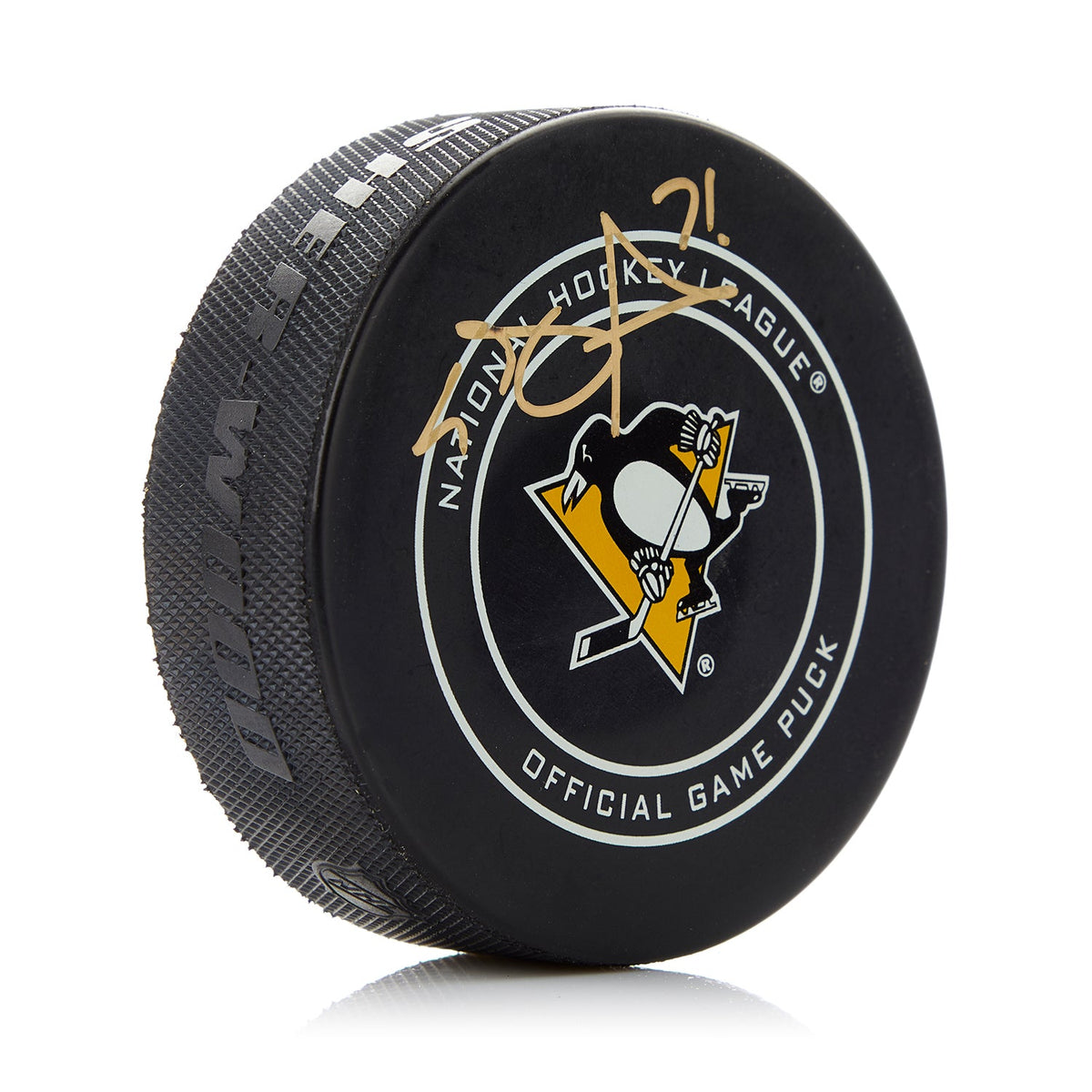 Evgeni Malkin Signed Pittsburgh Penguins White Circle Official Game Puck product image 1, provided for visual reference and