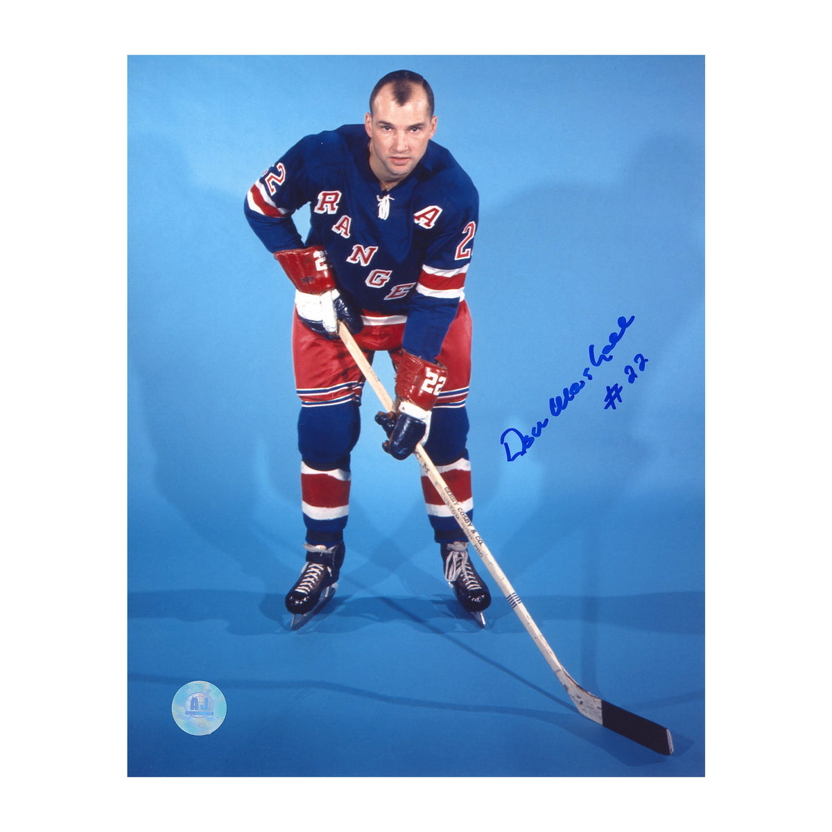 Don Marshall Autographed New York Rangers Hockey 8x10 Photo product image 1, provided for visual reference and product