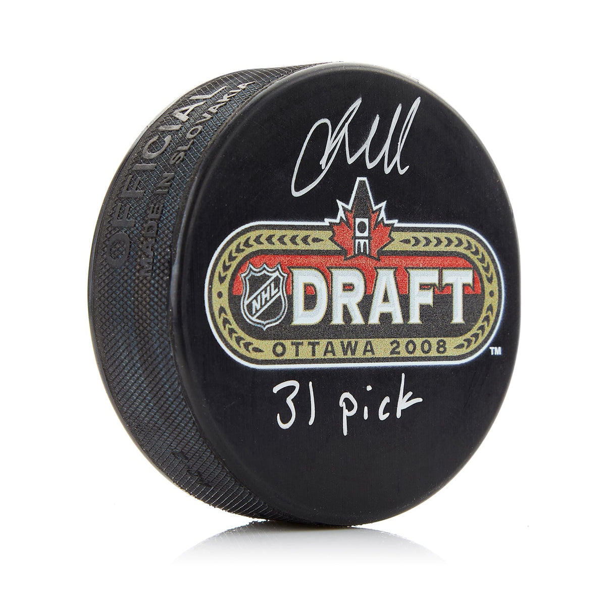 Jacob Markstrom Signed 2008 NHL Entry Draft Puck with Note product image 1, provided for visual reference and product detail