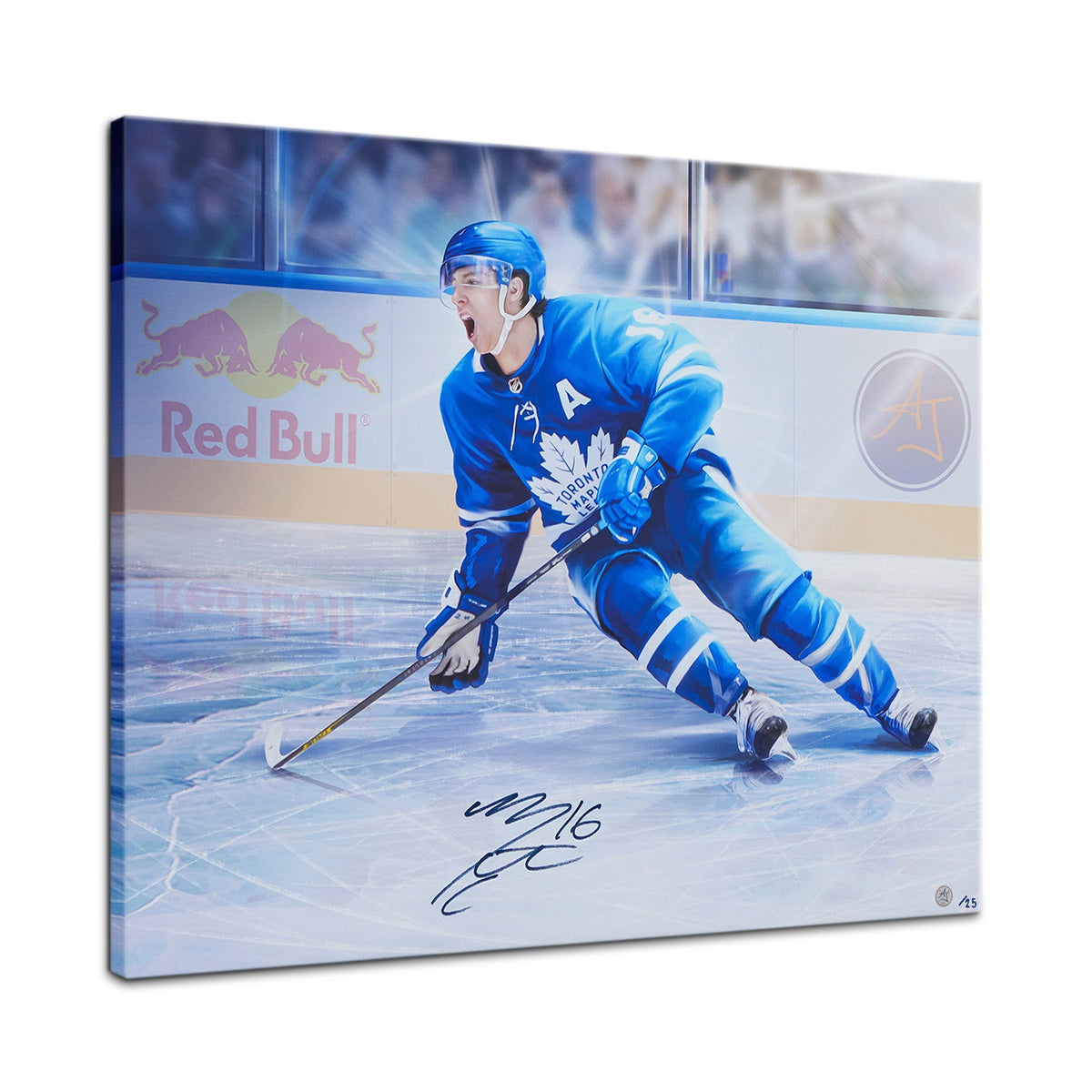 Mitch Marner Signed Toronto Hockey Action 26x32 Art Canvas #/25 product image 1, provided for visual reference and product