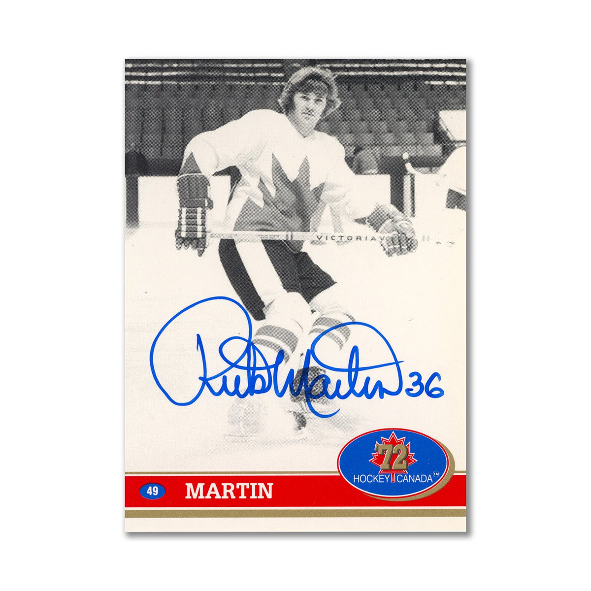 Autographed 1991 Future Trends #49 Rick Martin Hockey Card product image 1, provided for visual reference and product detail