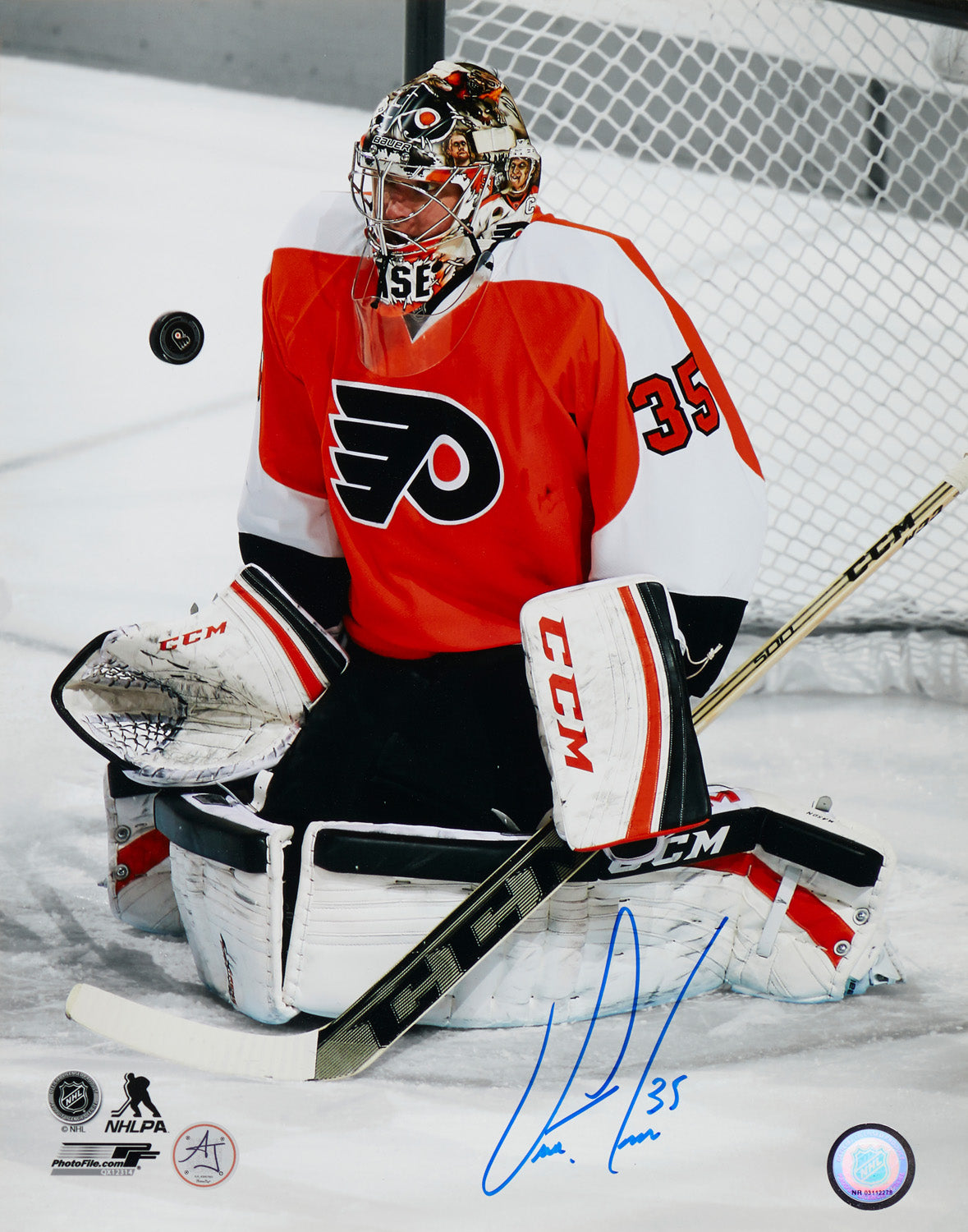 Steve Mason Signed Philadelphia Flyers Goalie 11x14 Photo product image 1, provided for visual reference and product detail