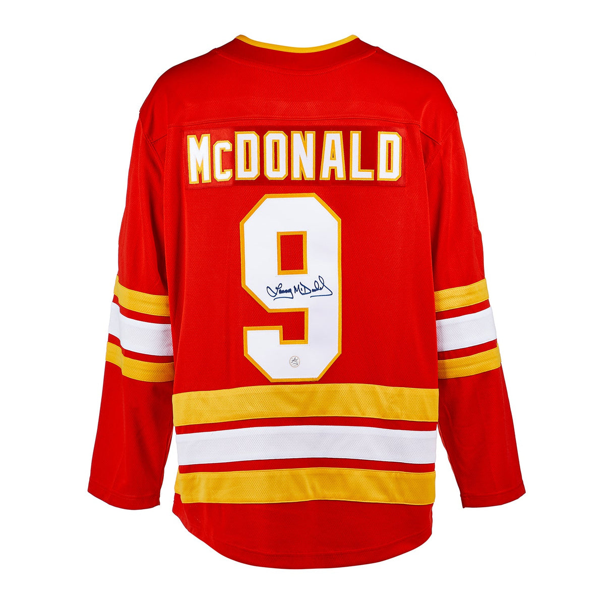Lanny McDonald Autographed Calgary Flames Fanatics Breakaway Jersey product image 1, provided for visual reference and