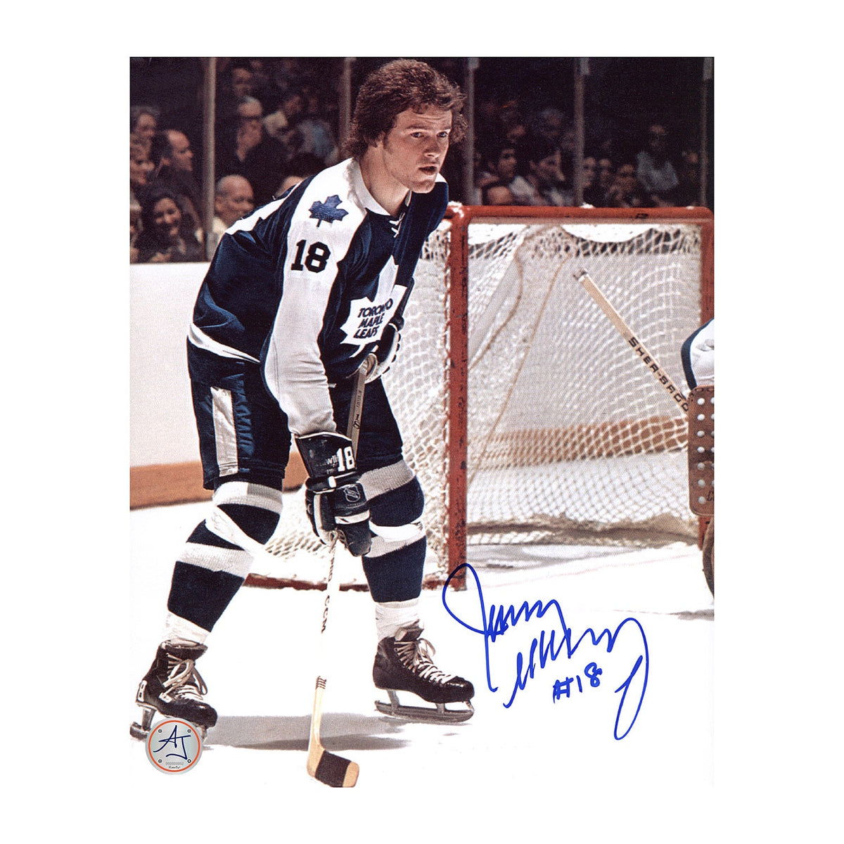 Jim McKenny Autographed Toronto Maple Leafs Game Action 8x10 Photo product image 1, provided for visual reference and