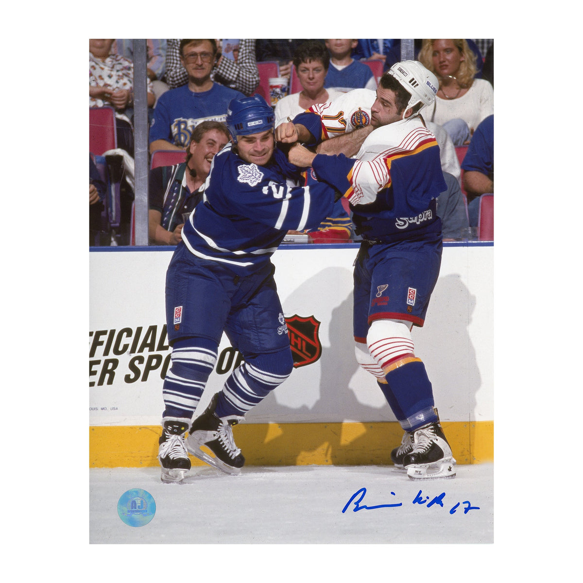 Basil Mcrae Autographed St Louis Blues Hockey Fight 8x10 Photo product image 1, provided for visual reference and product