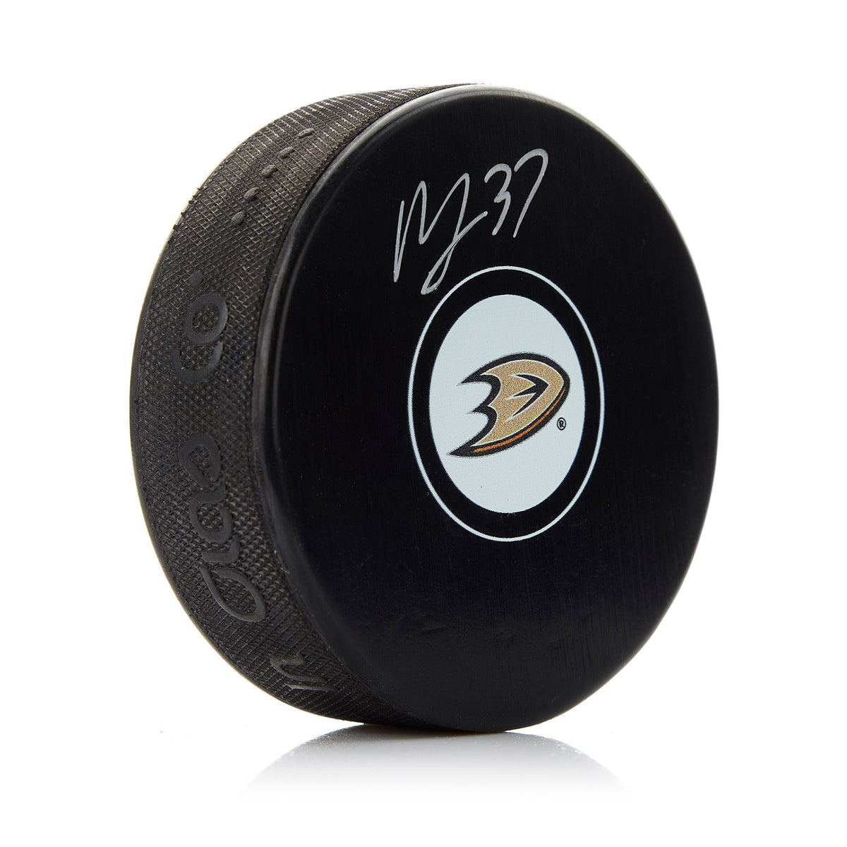 Mason McTavish Autographed Anaheim Ducks Hockey Puck product image 1, provided for visual reference and product detail review