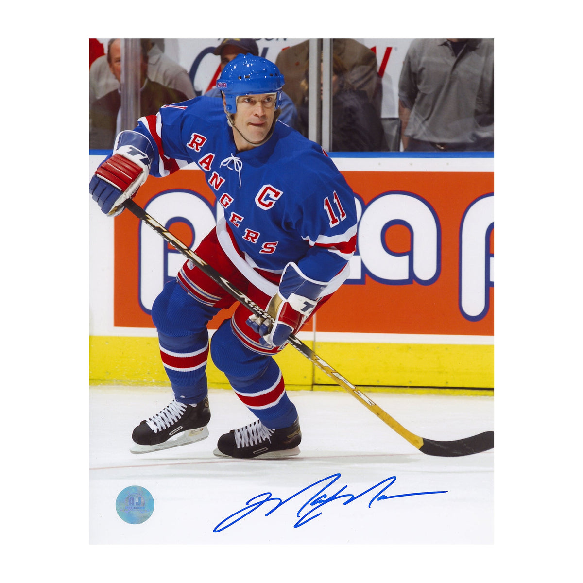 Mark Messier Autographed New York Rangers Captain 8x10 Photo product image 1, provided for visual reference and product