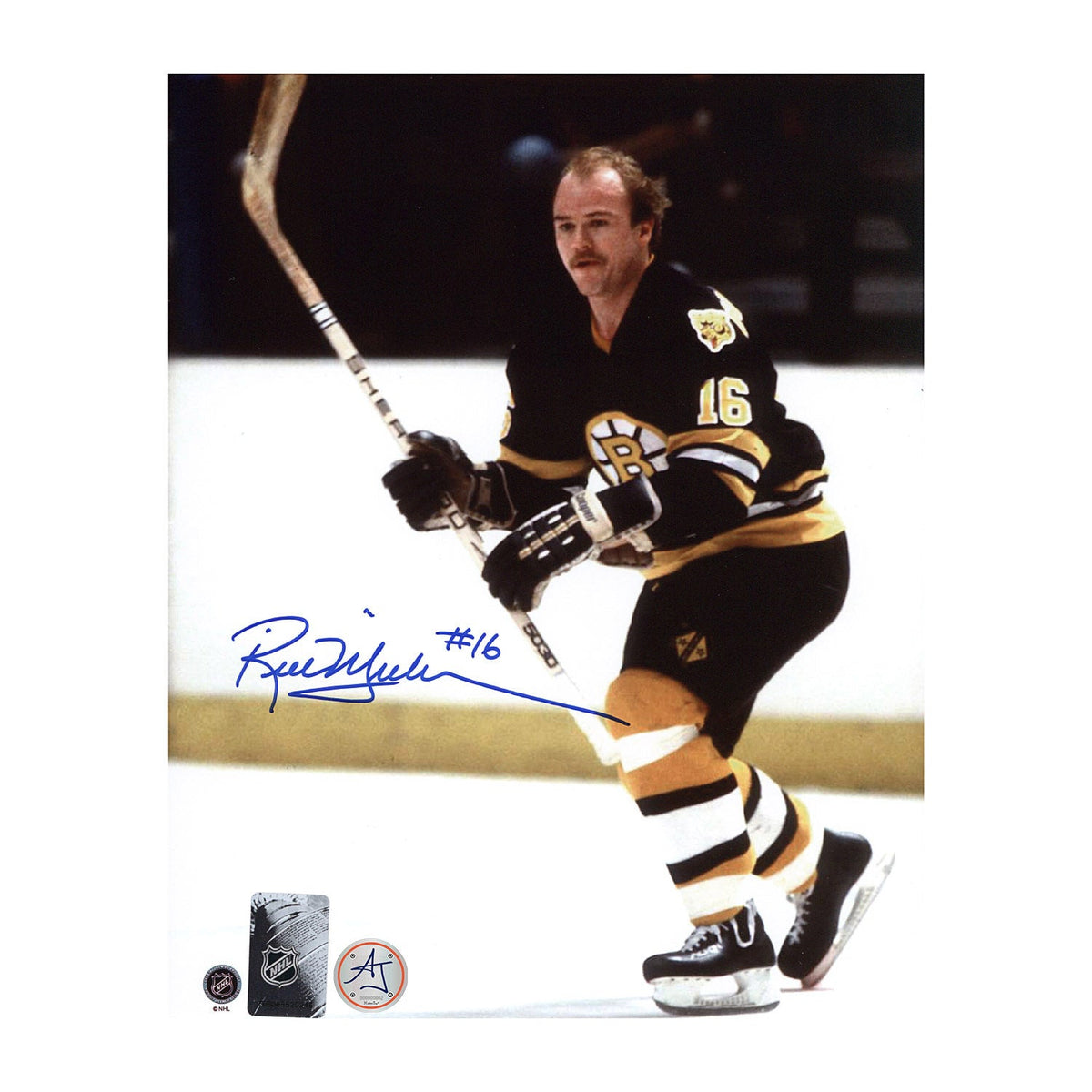Rick Middleton Autographed Boston Bruins Classic Hockey 8x10 Photo product image 1, provided for visual reference and