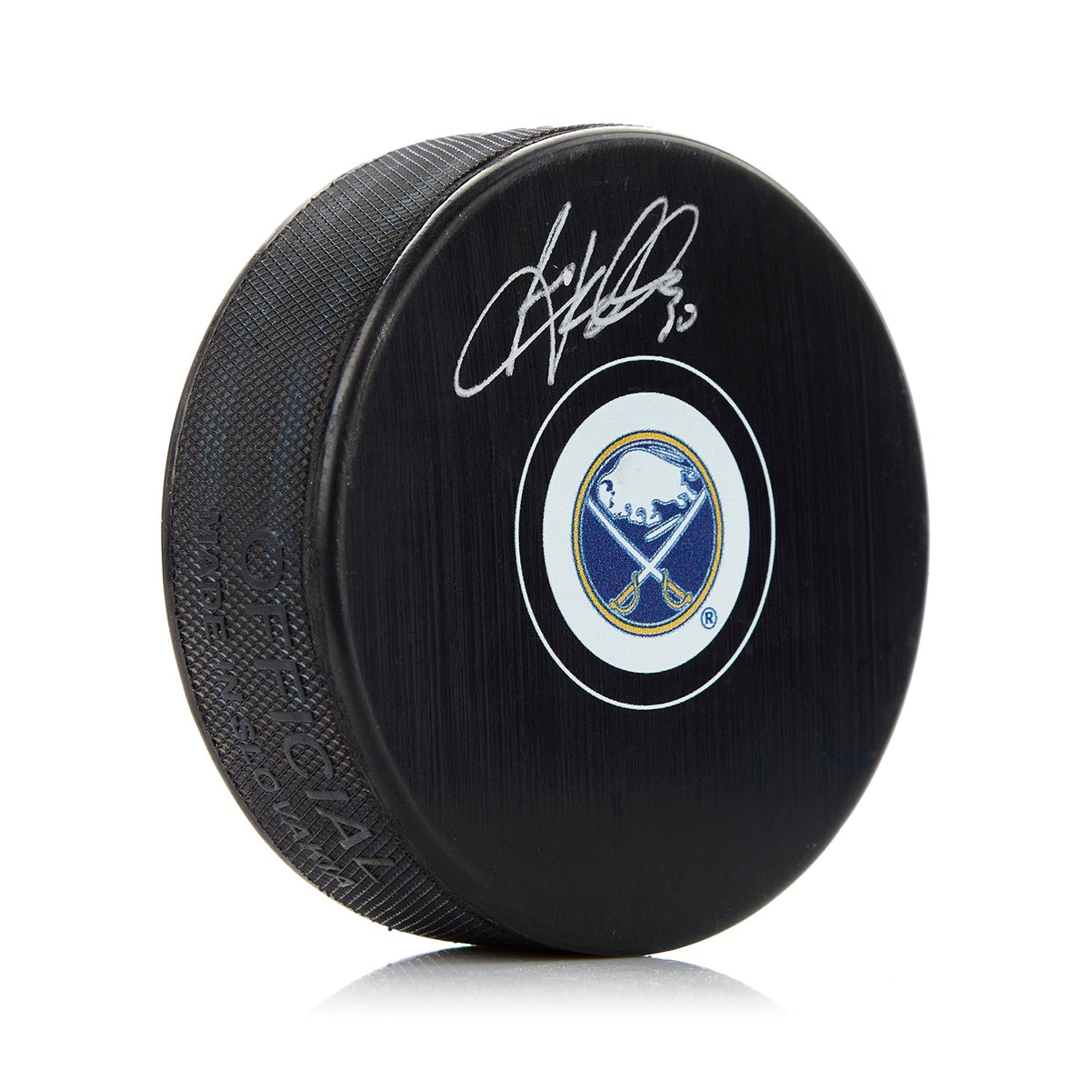 Ryan Miller Buffalo Sabres Autographed Hockey Puck product image 1, provided for visual reference and product detail review