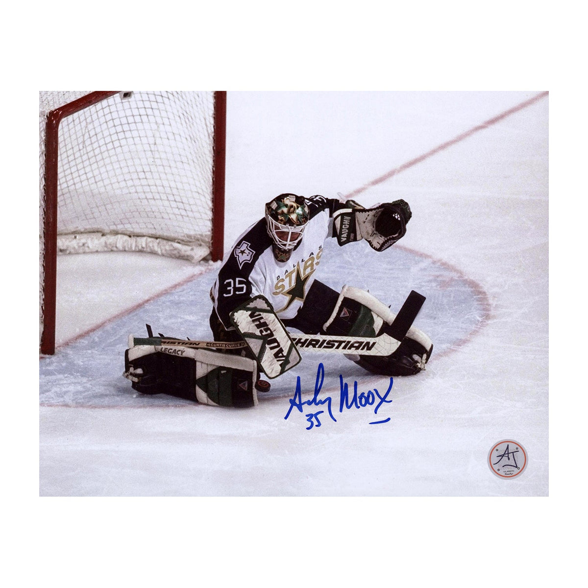 Andy Moog Signed Dallas Stars Goalie 8x10 Photo product image 1, provided for visual reference and product detail review