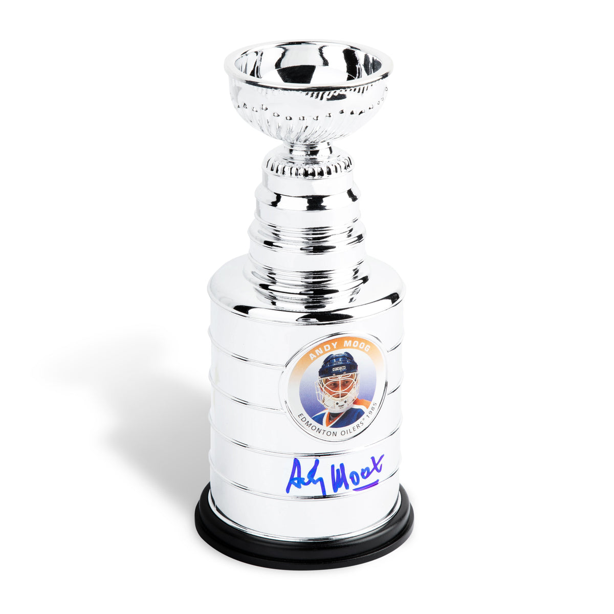 Andy Moog Signed Edmonton Oilers 6" Mini Stanley Cup product image 1, provided for visual reference and product detail review