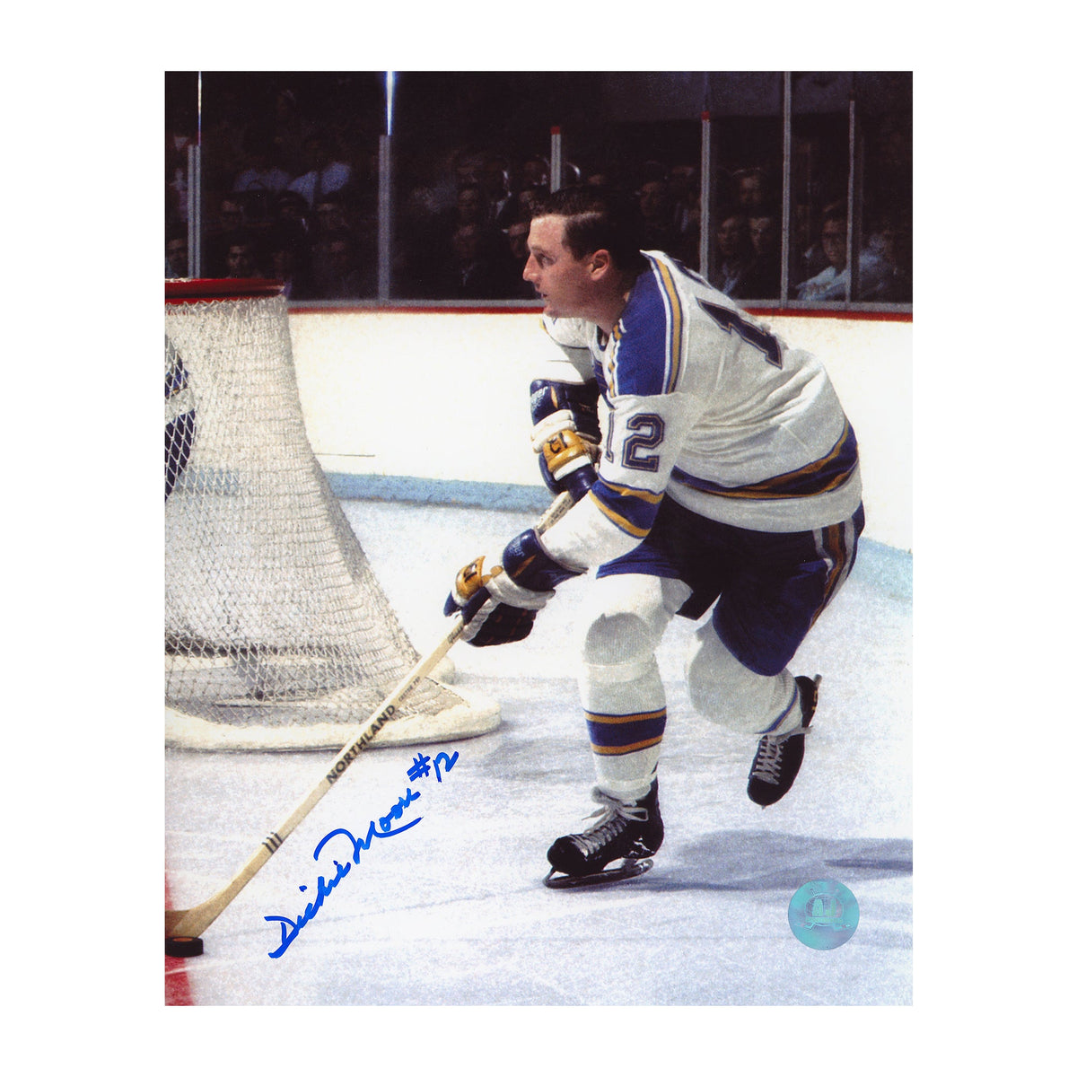 Dickie Moore Signed St Louis Blues Hockey 8x10 Photo product image 1, provided for visual reference and product detail review
