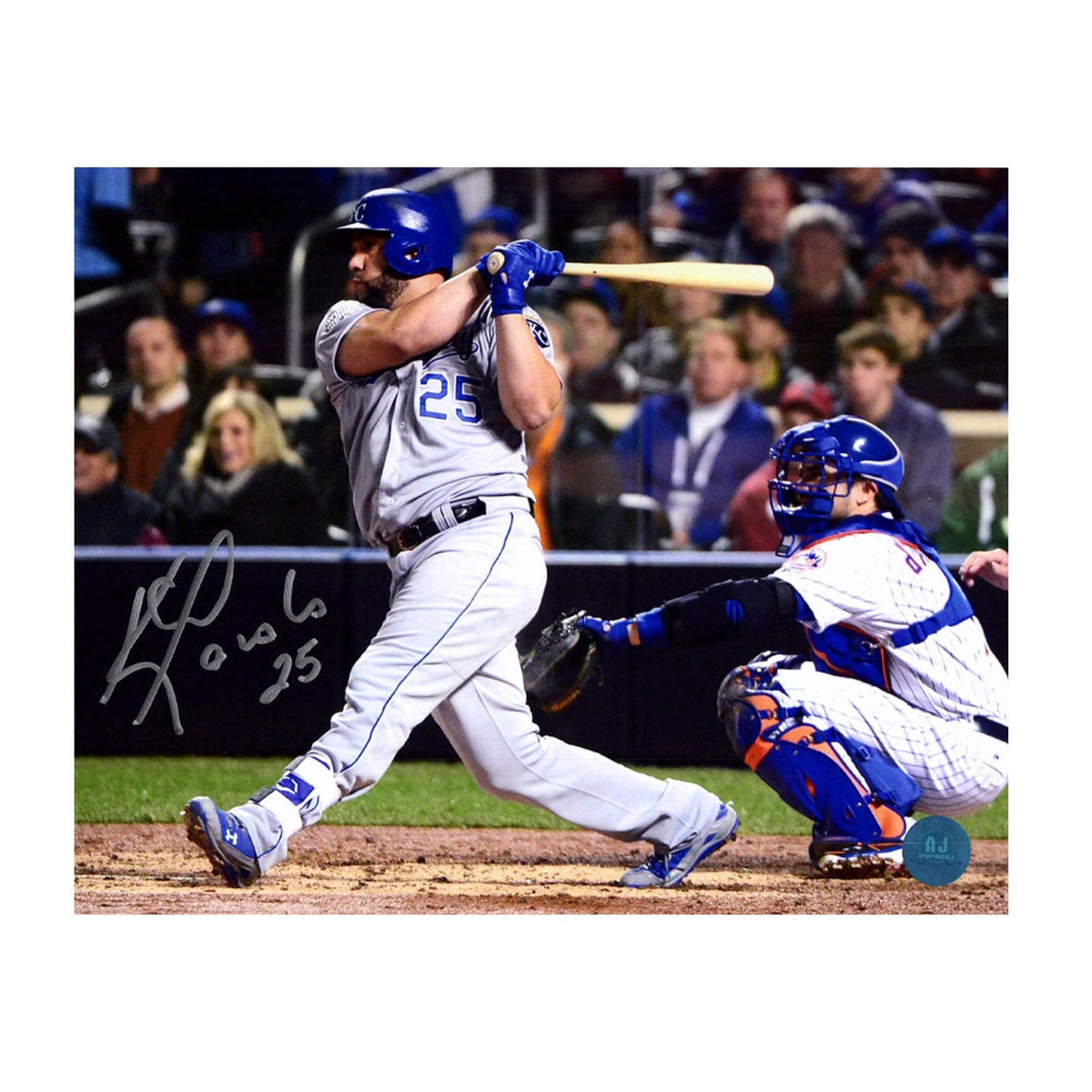 Kendrys Morales Autographed Kansas City Royals Batting 8x10 Photo product image 1, provided for visual reference and product