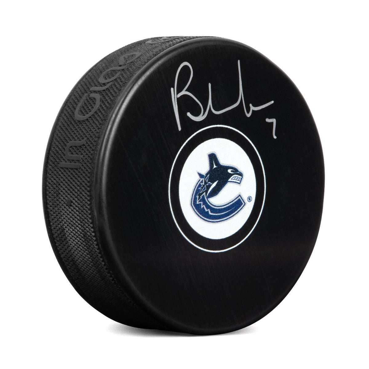 Brendan Morrison Autographed Vancouver Canucks Hockey Puck product image 1, provided for visual reference and product detail