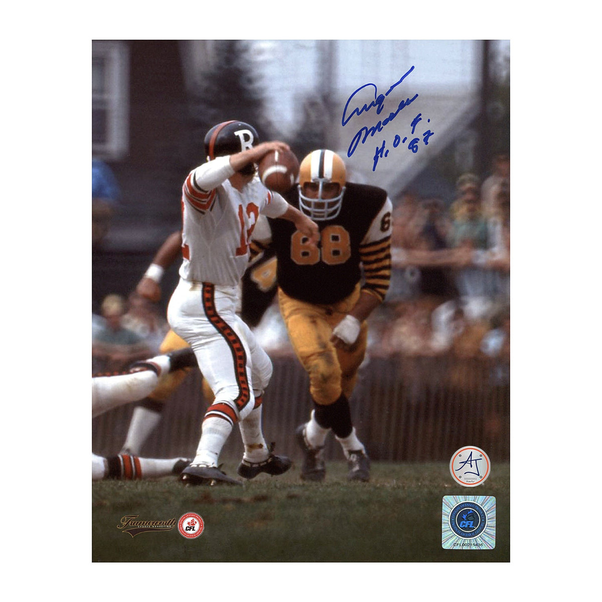 Angelo Mosca Autographed Hamilton Tiger-Cats Quarterback 8x10 Photo product image 1, provided for visual reference and