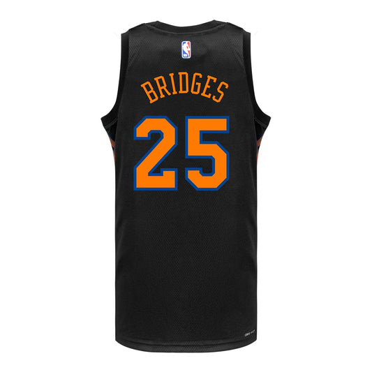 Mikal Bridges Nike Black Statement Swingman Jersey product image 1, provided for visual reference and product detail review