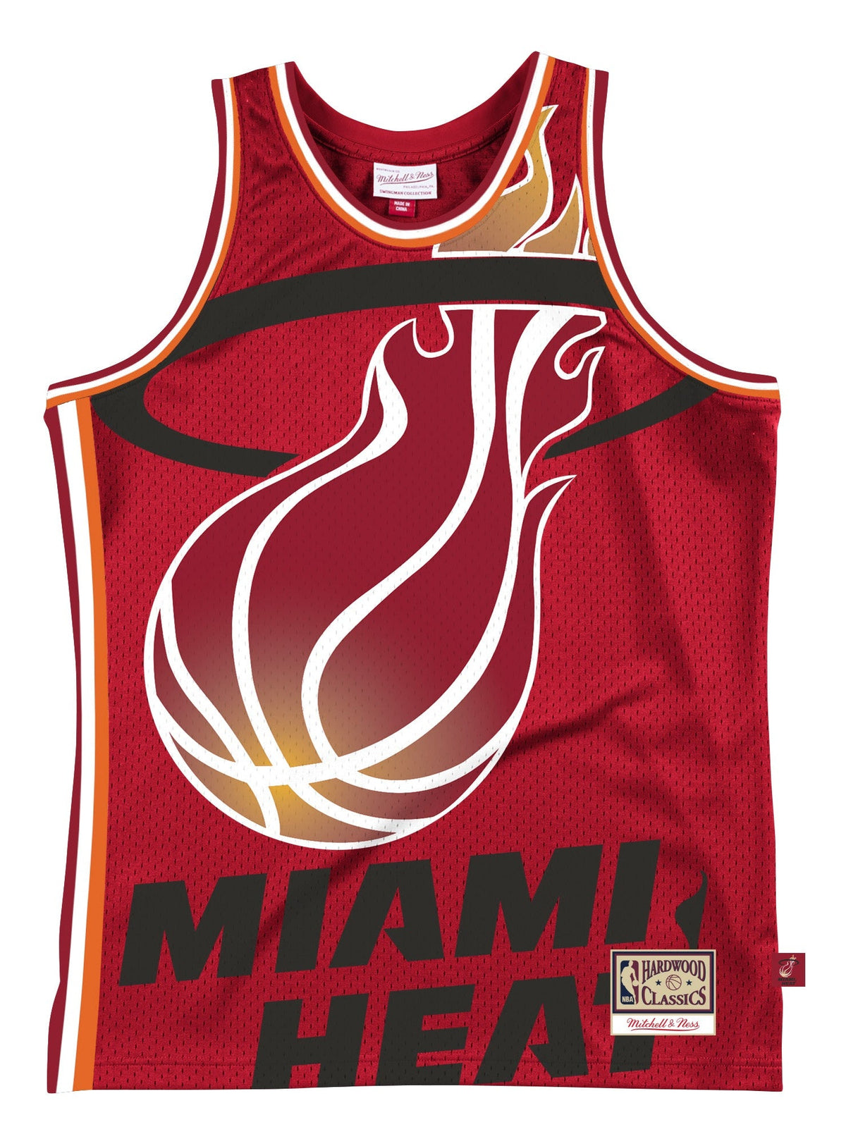 Miami Heat Mitchell & Ness Red Hardwood Classics Blown Out Fashion Jersey for Men product image 1, provided for visual