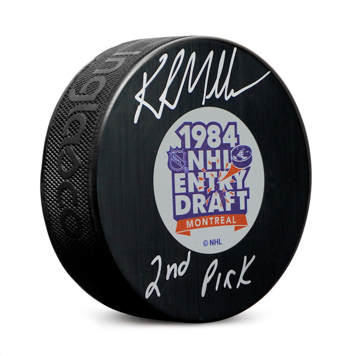 Kirk Muller Signed 1984 NHL Entry Draft Puck with 2nd Pick Note product image 1, provided for visual reference and product