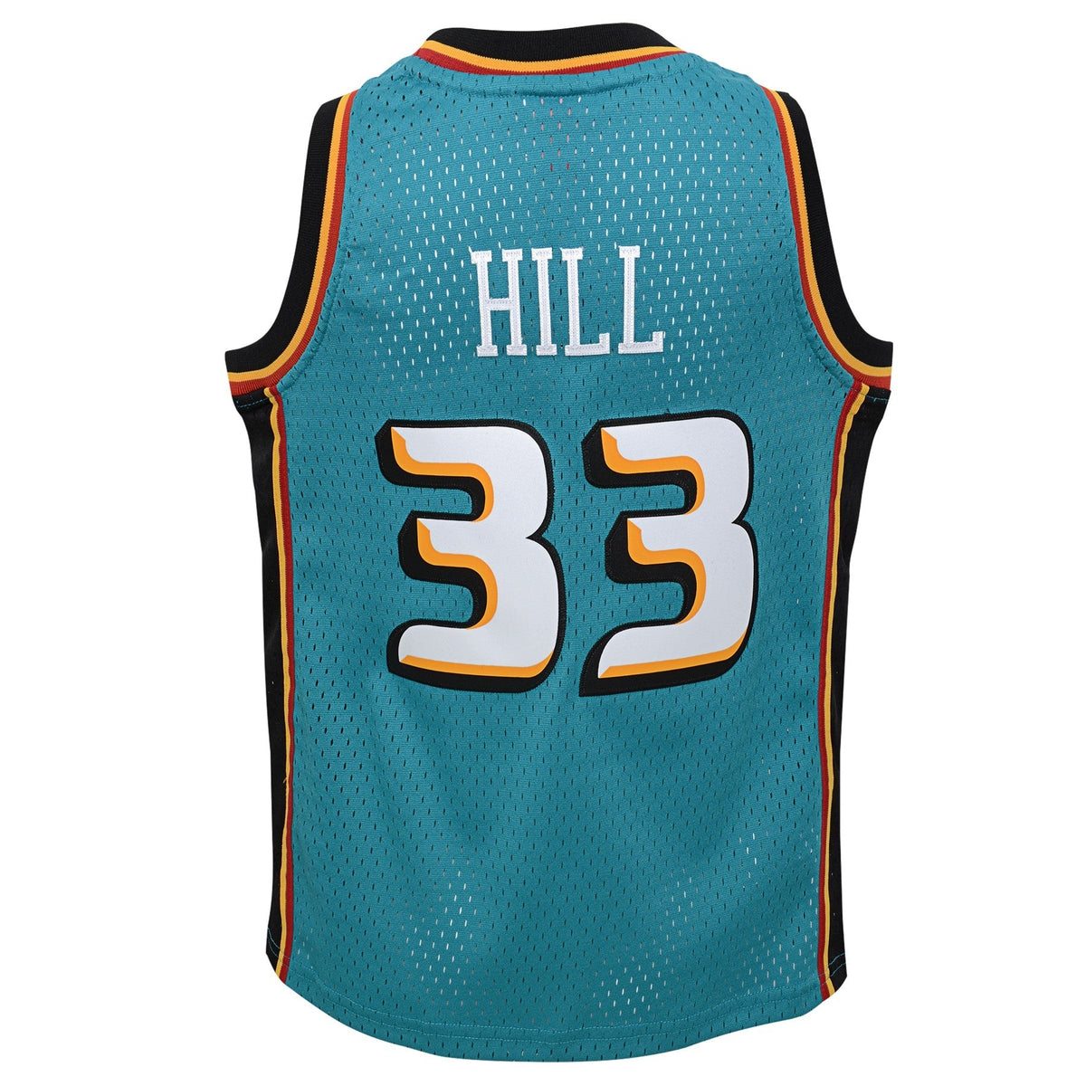 Detroit Pistons Grant Hill Mitchell & Ness Teal 1998-99 Hardwood Classics Swingman Jersey product image 3, provided for