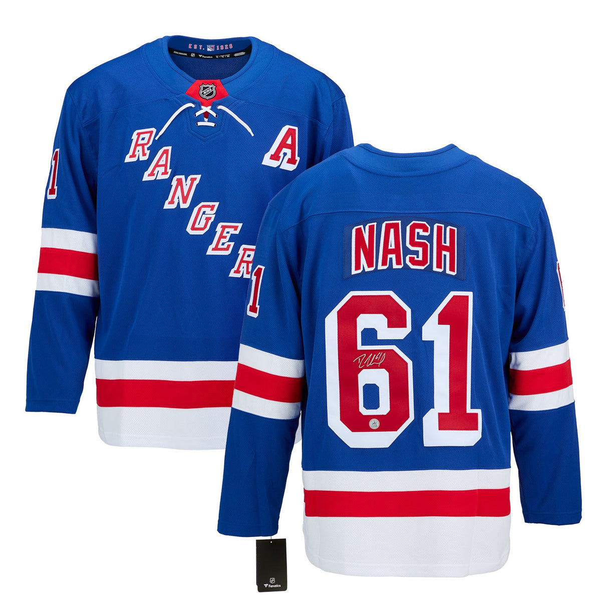 Rick Nash Autographed New York Rangers Fanatics Breakaway Jersey product image 3, provided for visual reference and product