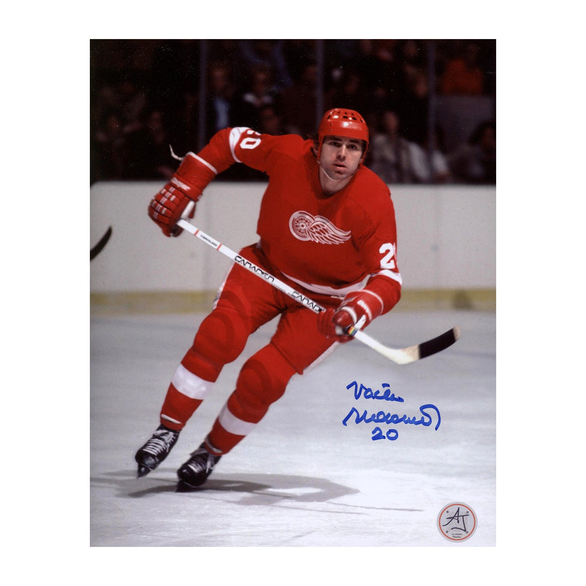 Vaclav Nedomansky Signed Detroit Red Wings Game Action 8x10 Photo product image 1, provided for visual reference and product
