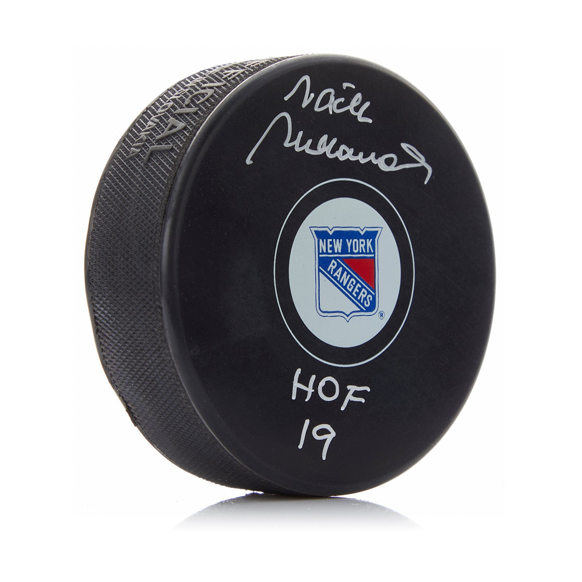 Vaclav Nedomansky Signed New York Rangers Hockey Puck with HOF Note product image 1, provided for visual reference and