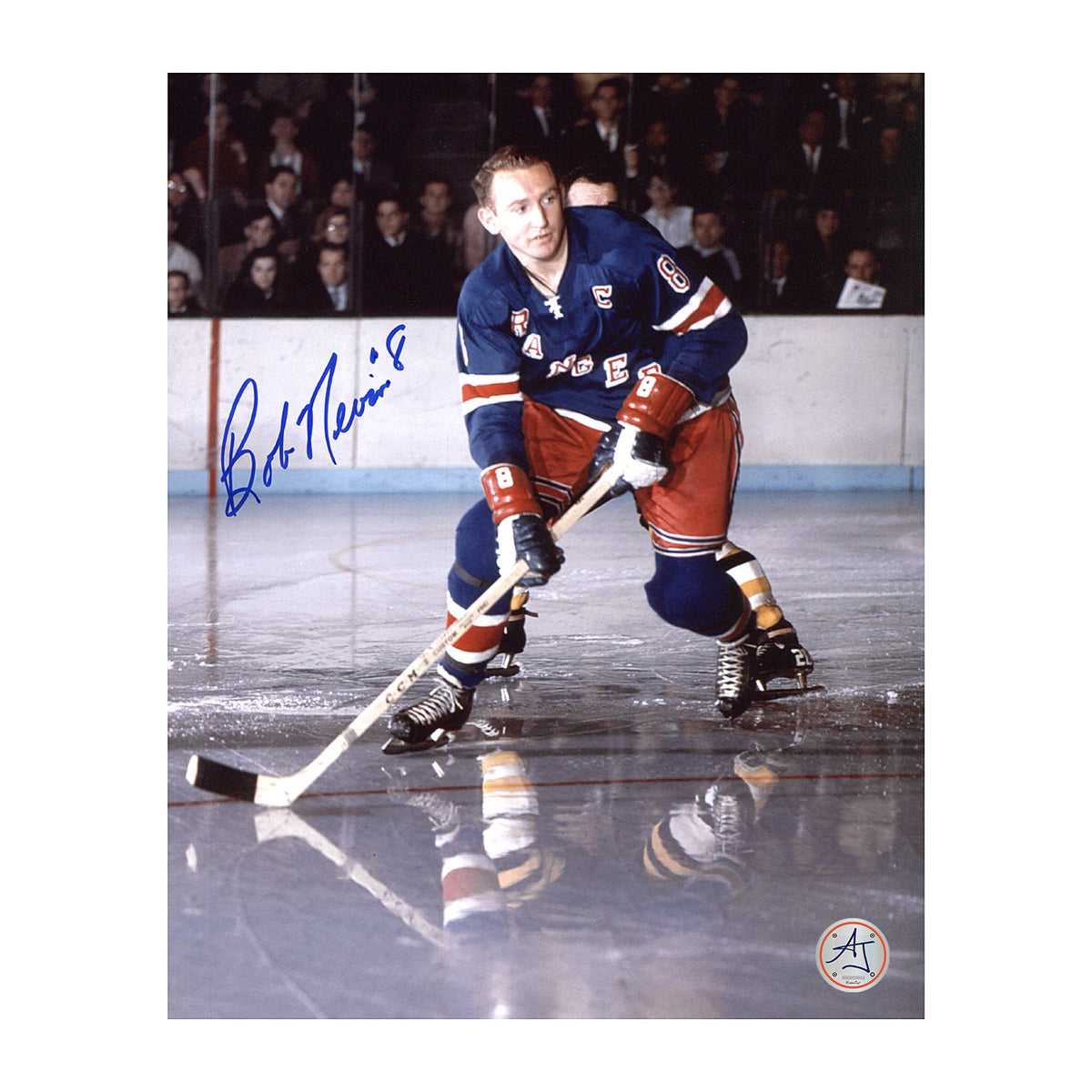 Bob Nevin Autographed New York Rangers Hockey 8x10 Photo product image 1, provided for visual reference and product detail
