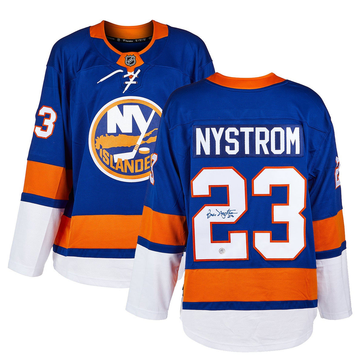 Bob Nystrom Autographed New York Islanders Fanatics Breakaway Jersey product image 2, provided for visual reference and
