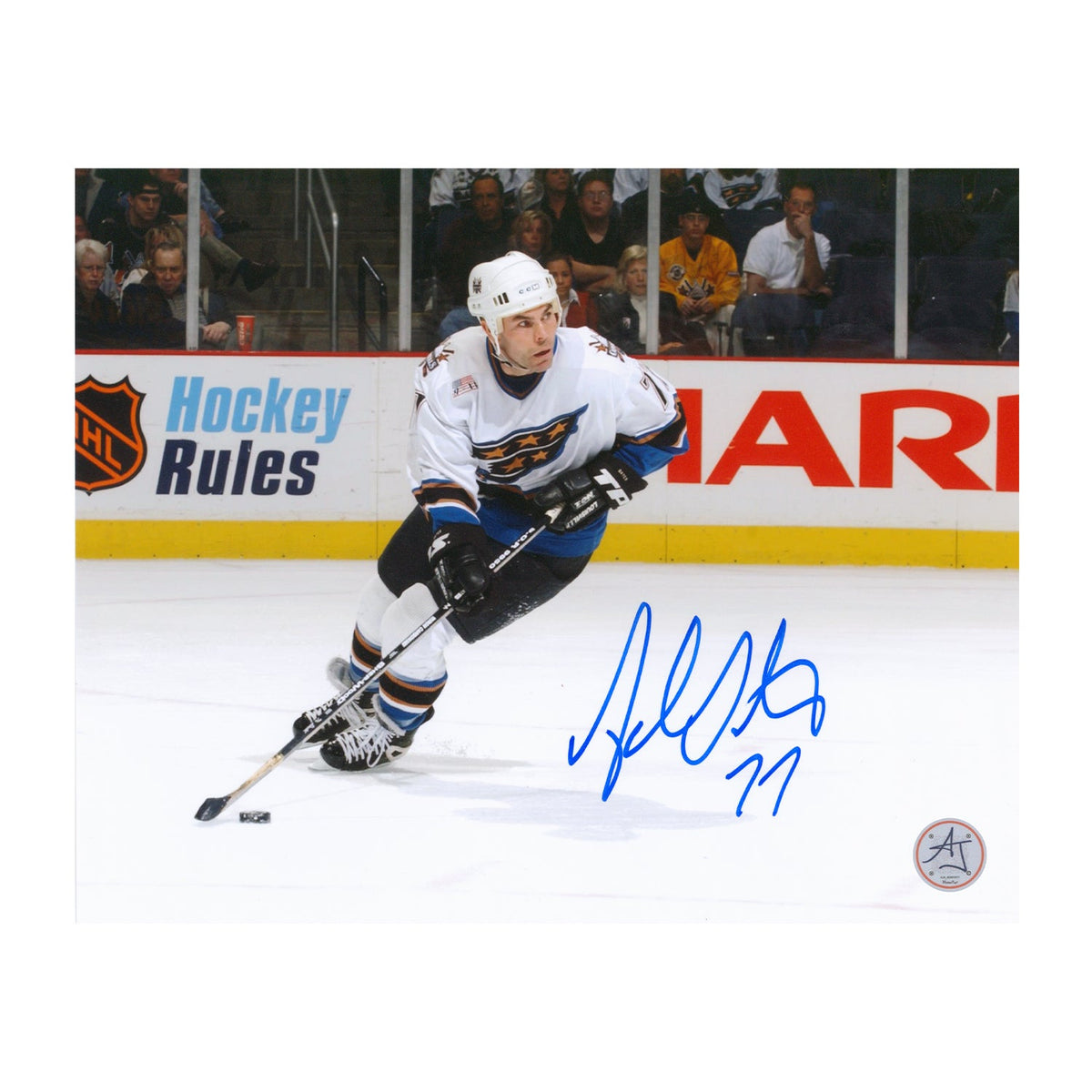 Adam Oates Signed Washington Capitals Action 8x10 Photo product image 1, provided for visual reference and product detail
