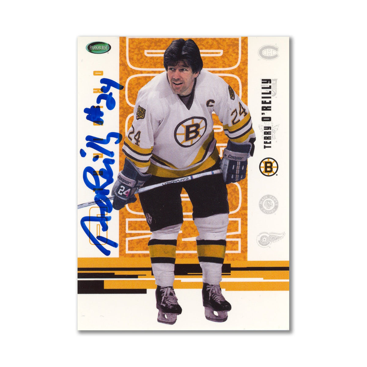 Autographed 2003-04 Parkhurst Original 6 #39 Terry O'Reilly Base Card product image 1, provided for visual reference and