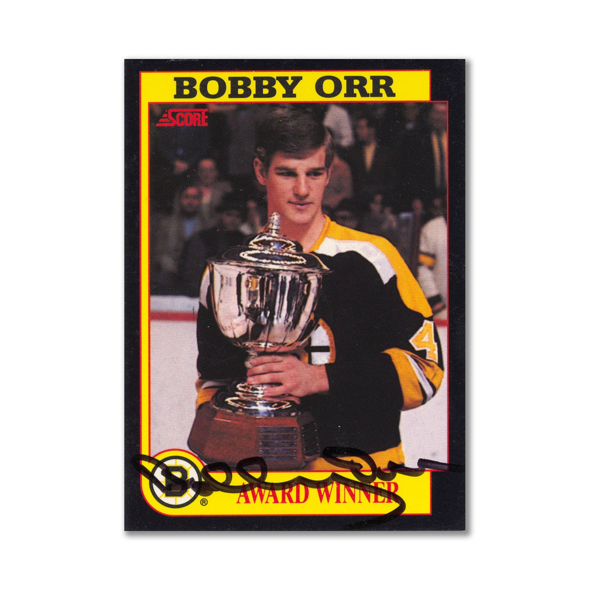 Autographed 1991-92 Score #5 Bobby Orr Award Winner Insert Card product image 1, provided for visual reference and product