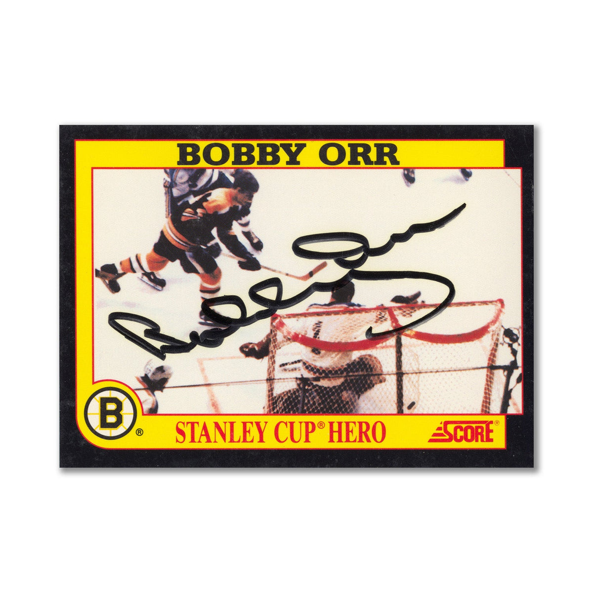 Autographed 1991-92 Score #6 Bobby Orr Stanley Cup Insert Card product image 1, provided for visual reference and product