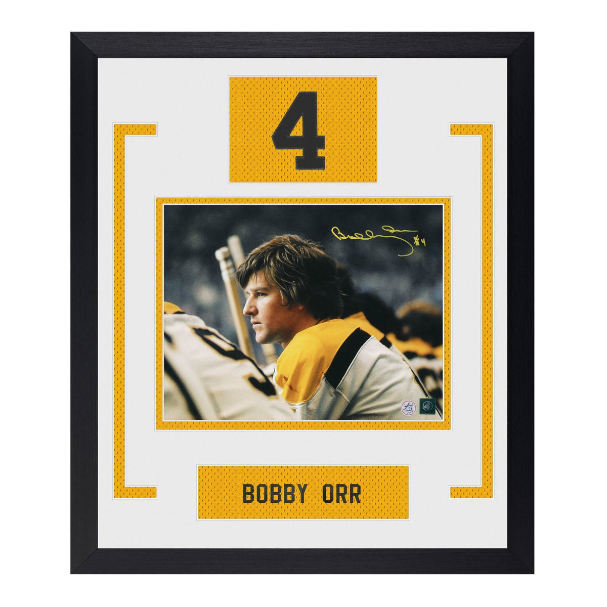 Bobby Orr Autographed Boston Bruins Authentic Number 23x27 Frame product image 1, provided for visual reference and product