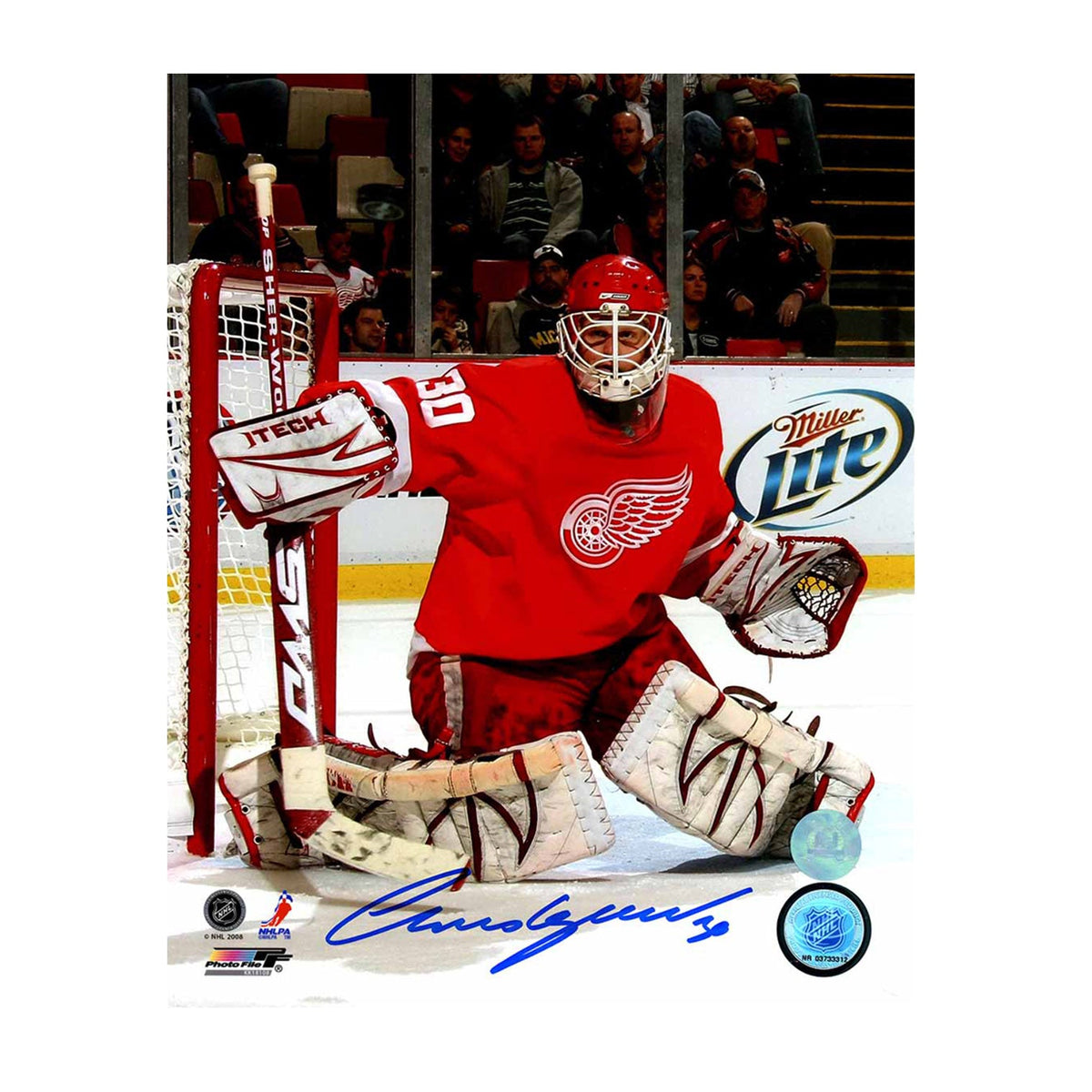 Chris Osgood Autographed Detroit Red Wings Goalie 8x10 Photo product image 1, provided for visual reference and product