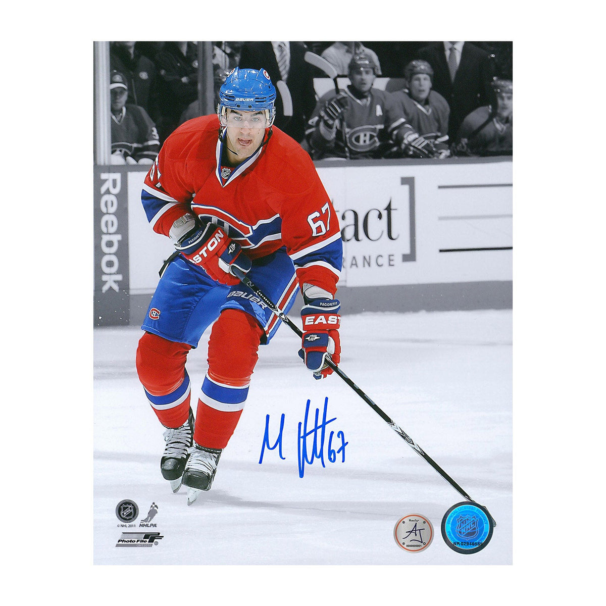 Max Pacioretty Autographed Montreal Canadiens colour Isolation 8x10 Photo product image 1, provided for visual reference and