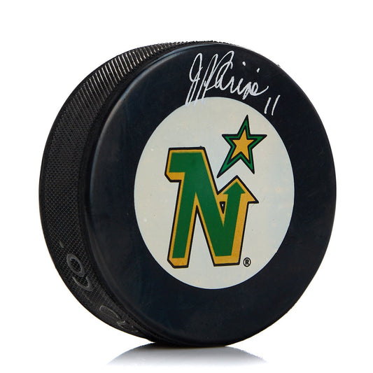 JP Parise Minnesota North Stars Autographed Hockey Puck product image 1, provided for visual reference and product detail