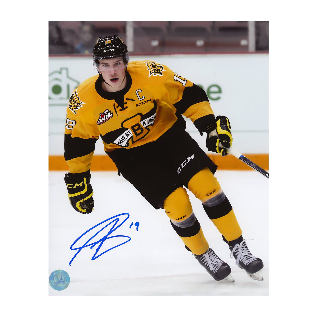 Nolan Patrick Autographed Brandon Wheat Kings CHL Hockey 8x10 Photo product image 1, provided for visual reference and