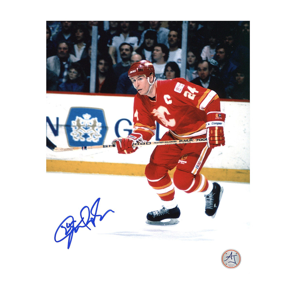 Jim Peplinski Autographed Calgary Flames Hockey 8x10 Photo product image 1, provided for visual reference and product detail