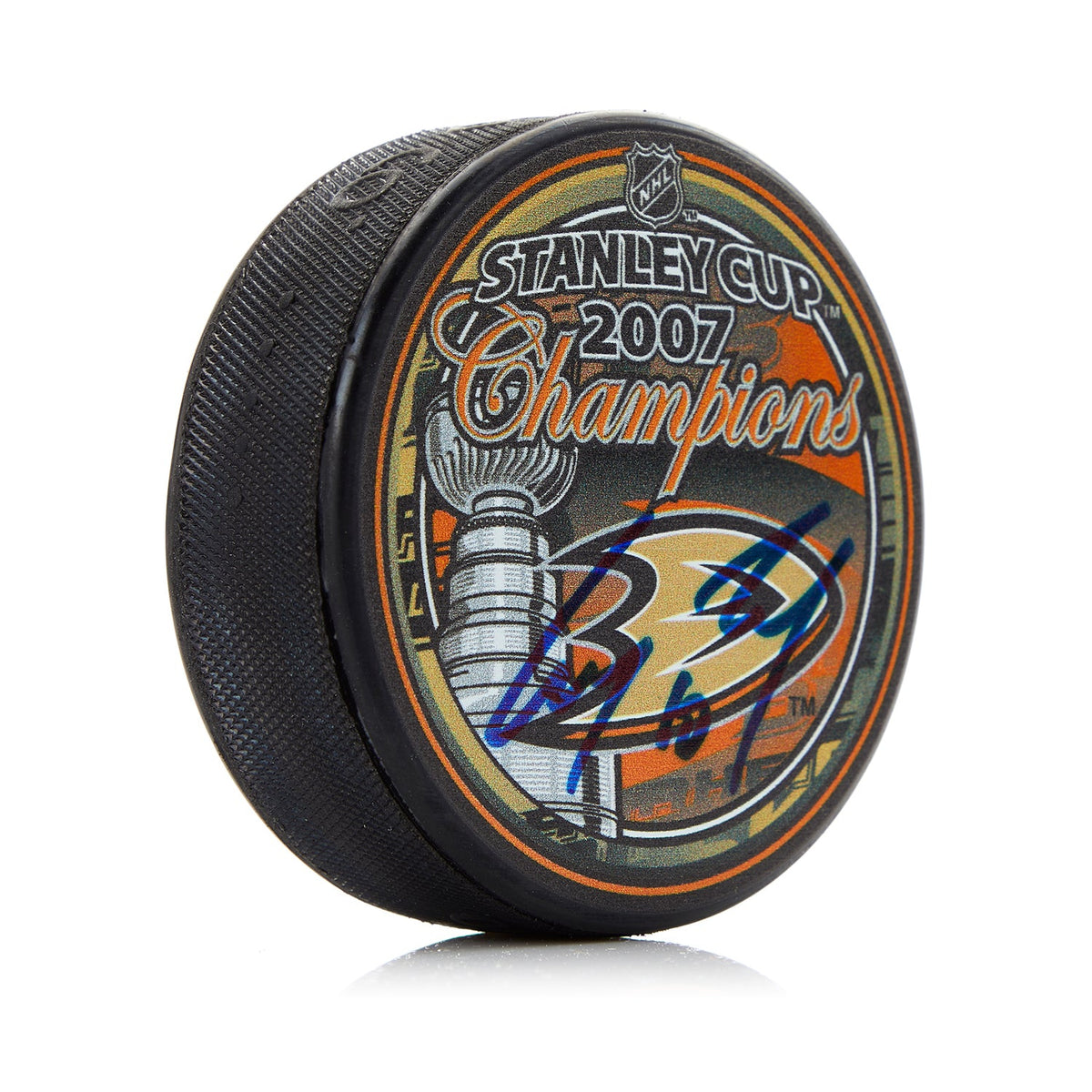 Corey Perry Signed Anaheim Ducks 2007 Stanley Cup Puck product image 1, provided for visual reference and product detail