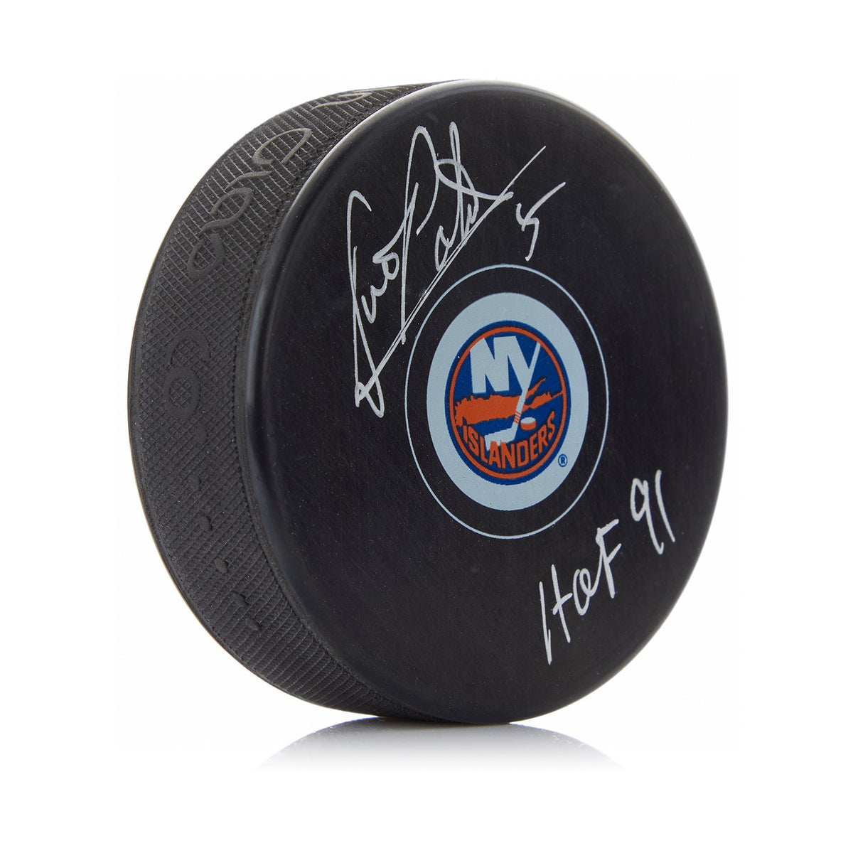 Denis Potvin Signed New York Islanders Hockey Puck with HOF Note product image 1, provided for visual reference and product