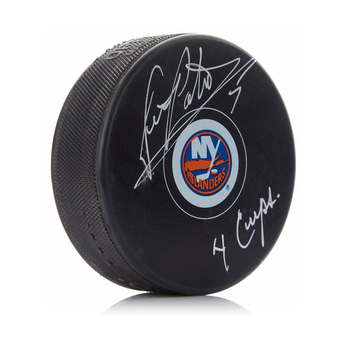 Denis Potvin Signed New York Islanders Puck with 4 Cups Note product image 1, provided for visual reference and product