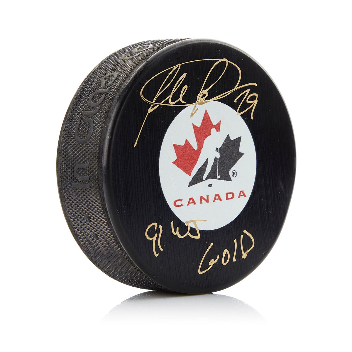 Felix Potvin Signed Team Canada Puck With WJ Gold Note product image 1, provided for visual reference and product detail
