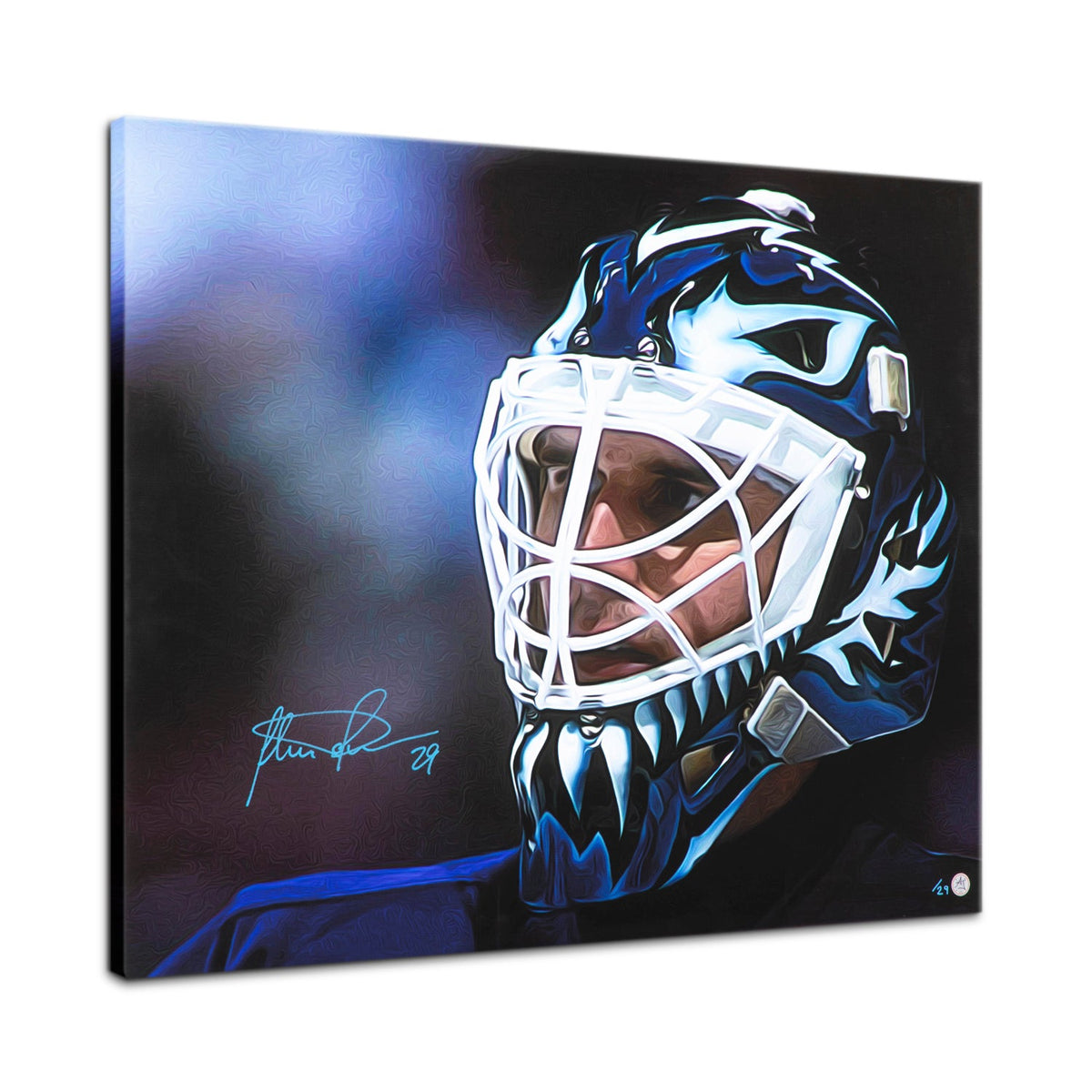 Felix Potvin Signed Toronto Hockey Goalie Mask Profile 26x32 Art Canvas product image 1, provided for visual reference and